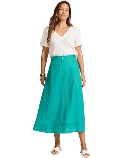 Miramar Linen High Waisted Maxi Skirt