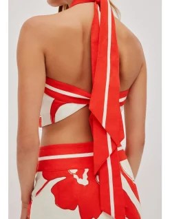 MIREYA TIE BACK HALTER TOP