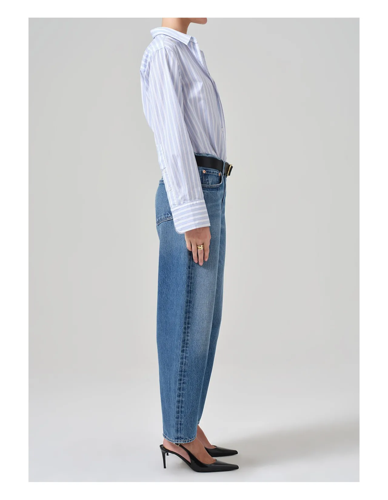 Miro High Rise Barrel Leg Denim Jeans