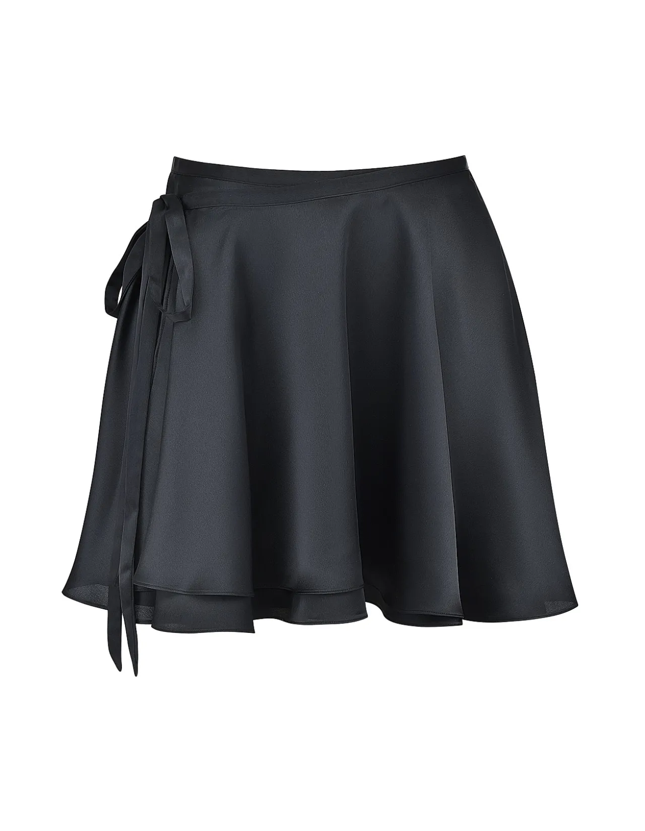 MISTRESS ROCKS BLACK WRAP FRONT MINI SKIRT