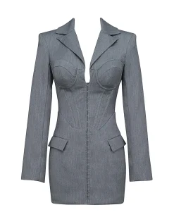 MISTRESS ROCKS CORSETTED BLAZER DRESS
