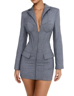 MISTRESS ROCKS CORSETTED BLAZER DRESS