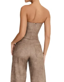 MISTRESS ROCKS DEEP SHAPED V PLUNGE STRAPLESS TOP