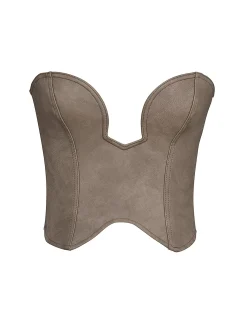 MISTRESS ROCKS DEEP SHAPED V PLUNGE STRAPLESS TOP