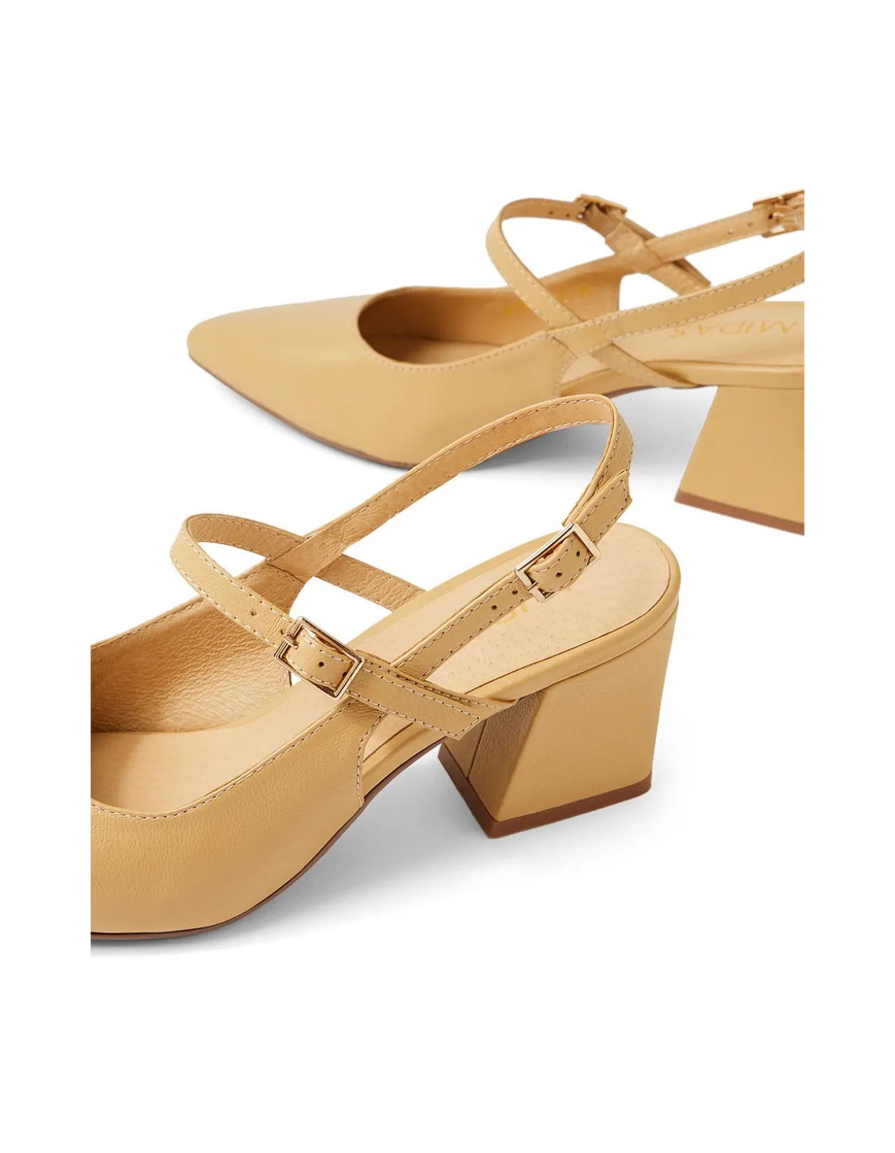 Mitkat Double Strap Slingback Block Heel Pumps