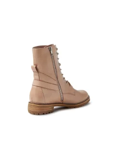 Miyoko W Cafe Leather Lace Up Boots