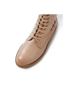 Miyoko W Cafe Leather Lace Up Boots