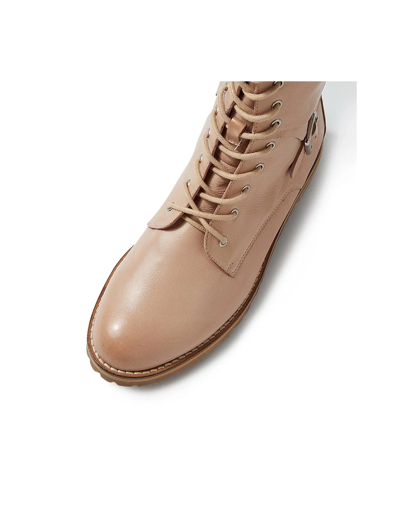 Miyoko W Cafe Leather Lace Up Boots