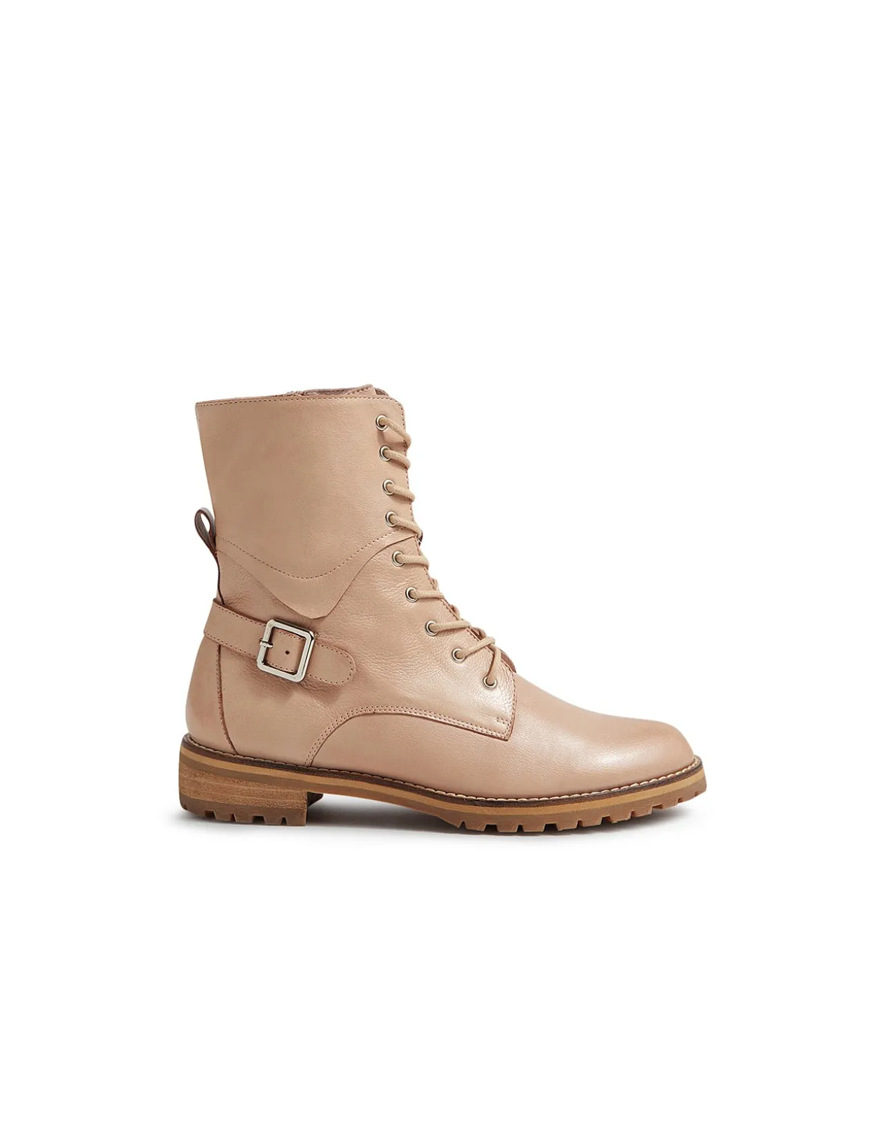 Miyoko W Cafe Leather Lace Up Boots