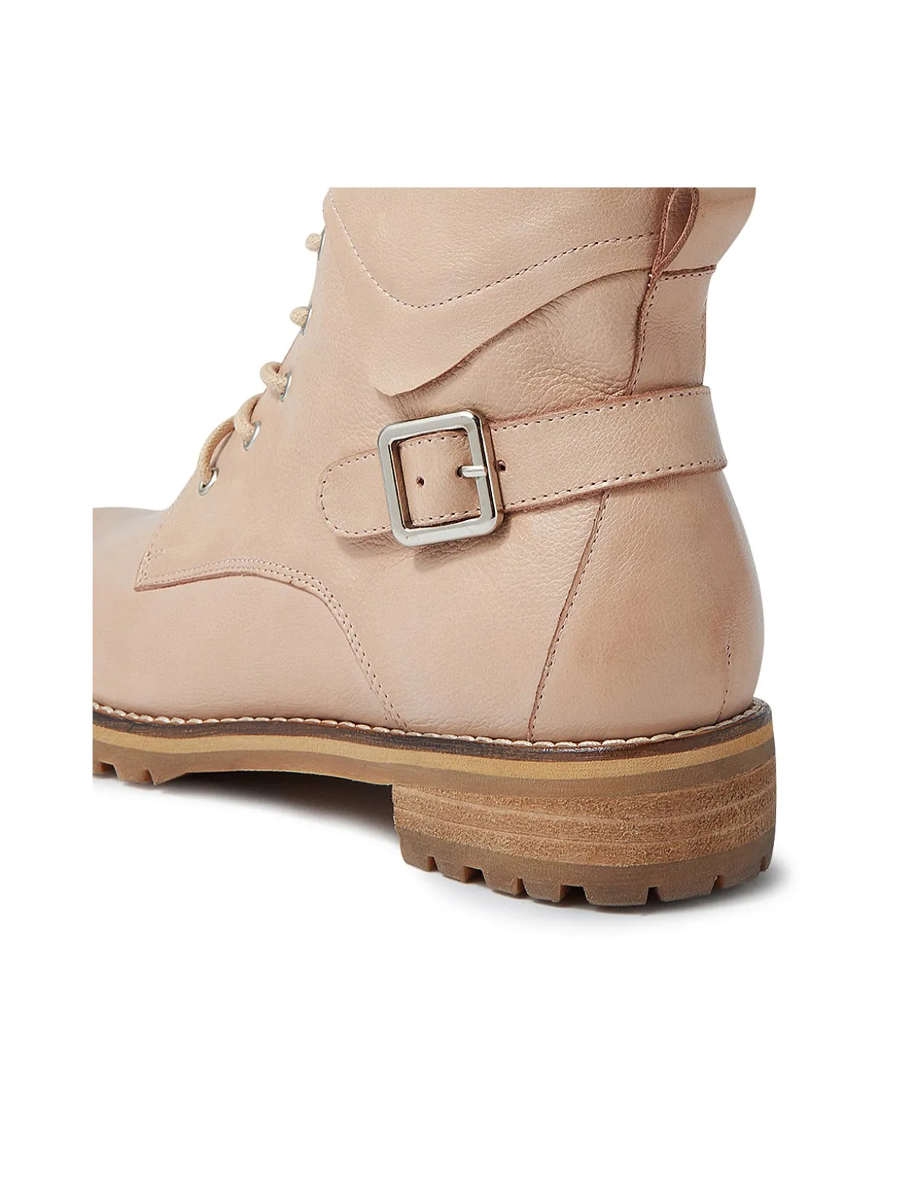 Miyoko W Cafe Leather Lace Up Boots
