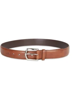35mm Leather Strap With Polished Silver Buckle
