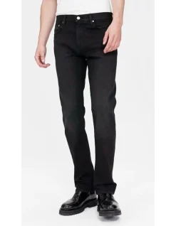 Modern Straight Black Stretch Denim Jeans