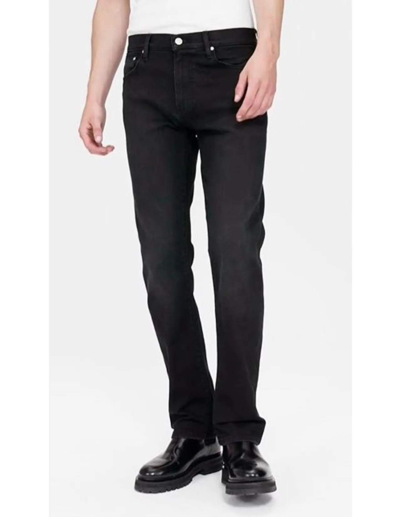 Modern Straight Black Stretch Denim Jeans