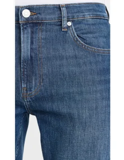 Modern Straight Mid Rise Stretch Denim Jeans