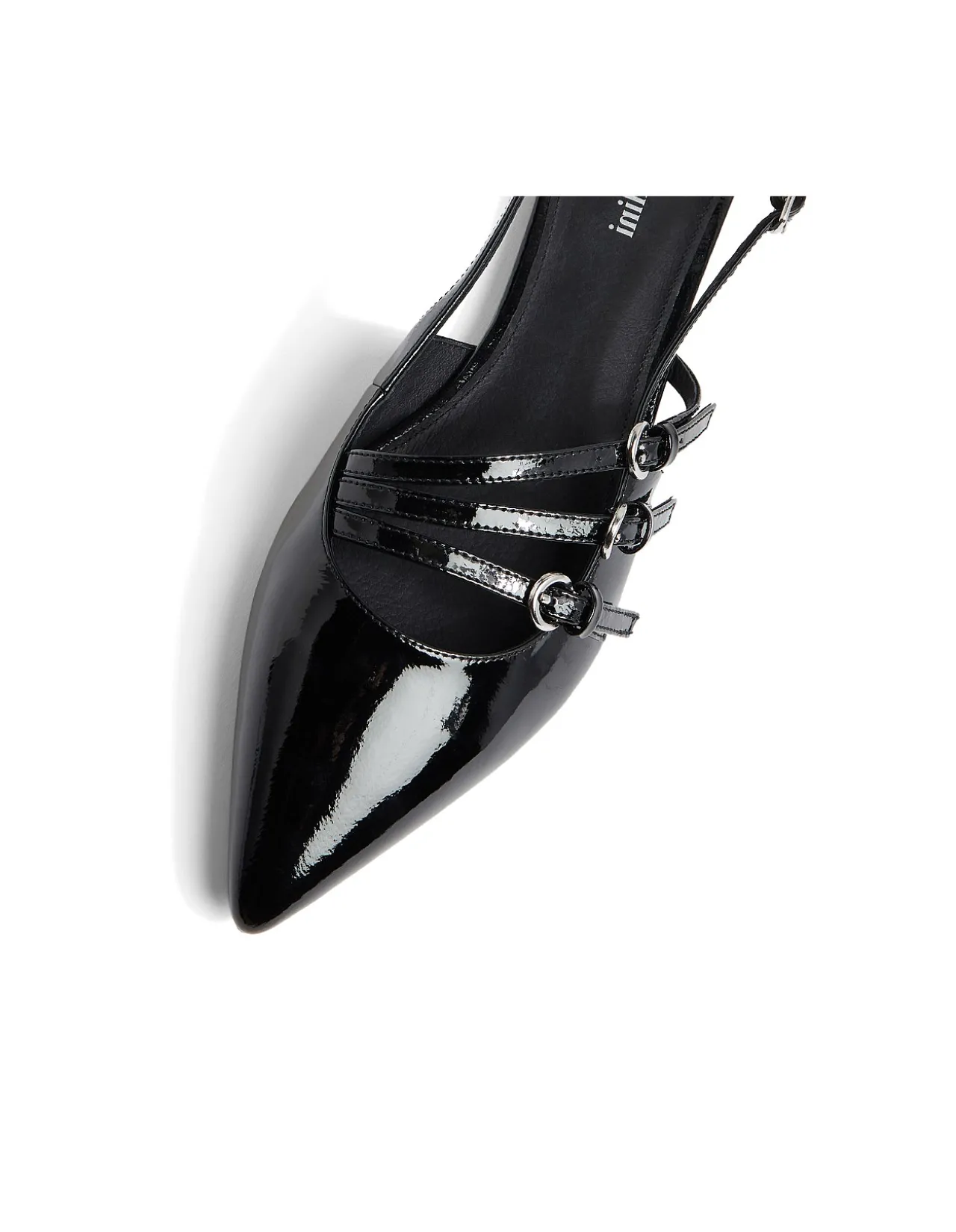 Moena Patent Triple Strap Pointed Flats