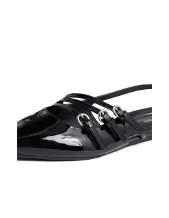 Moena Patent Triple Strap Pointed Flats