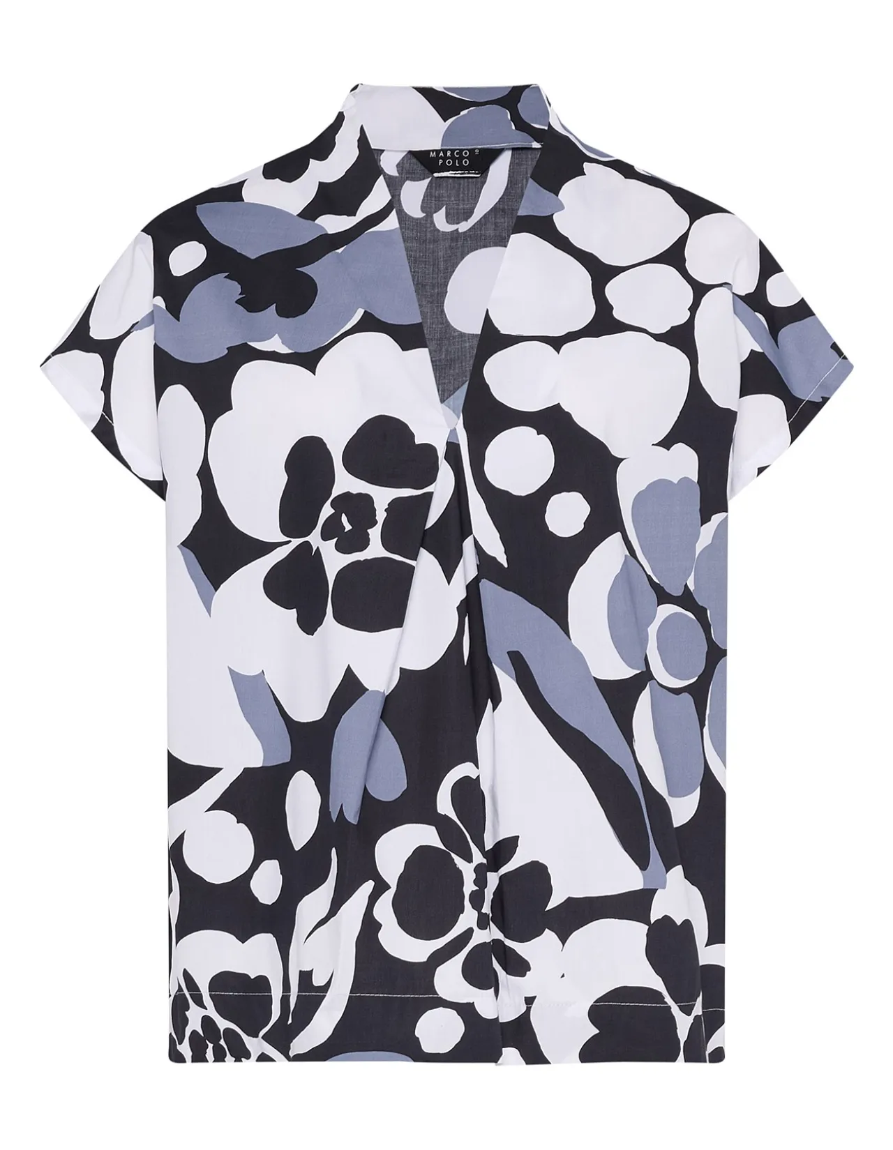 MONO FLORAL SHORT SLEEVE BLOUSE TOP