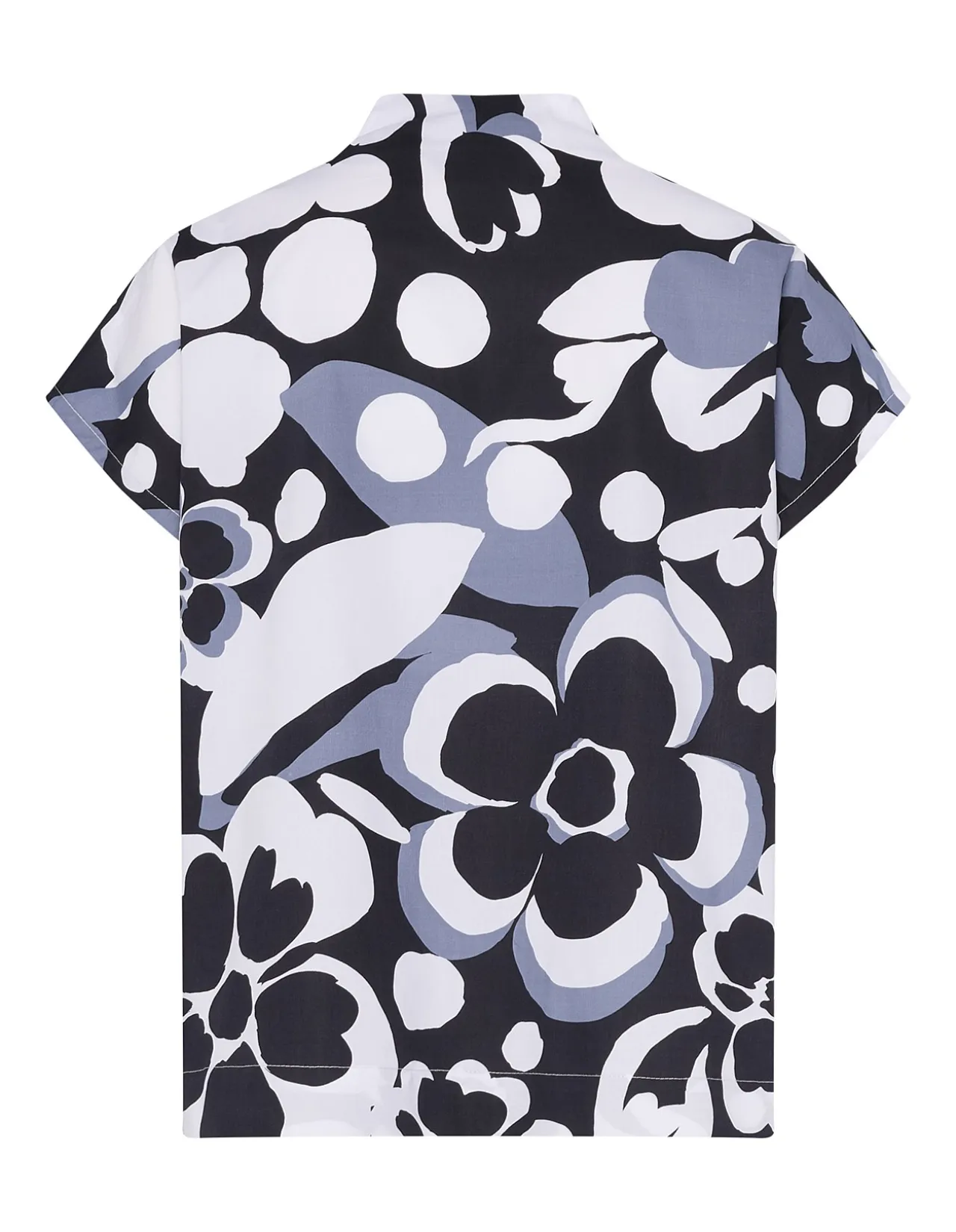 MONO FLORAL SHORT SLEEVE BLOUSE TOP