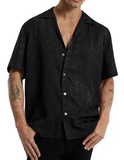 MONOGRAM SILK SHORT SLEEVE SHIRT