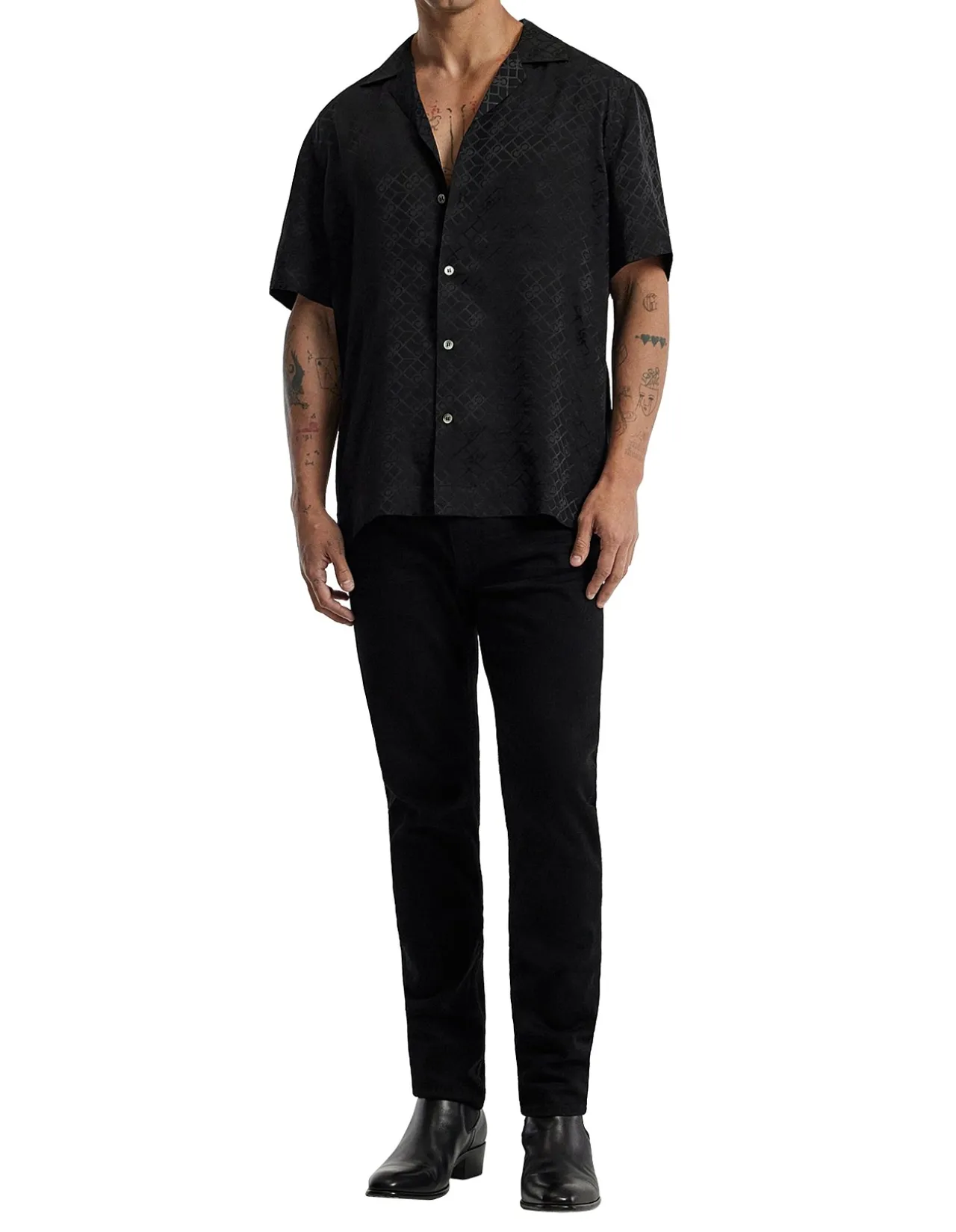 MONOGRAM SILK SHORT SLEEVE SHIRT