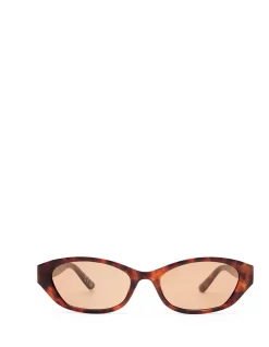 MOONSTONE DARK TORT OVAL SUNGLASSES
