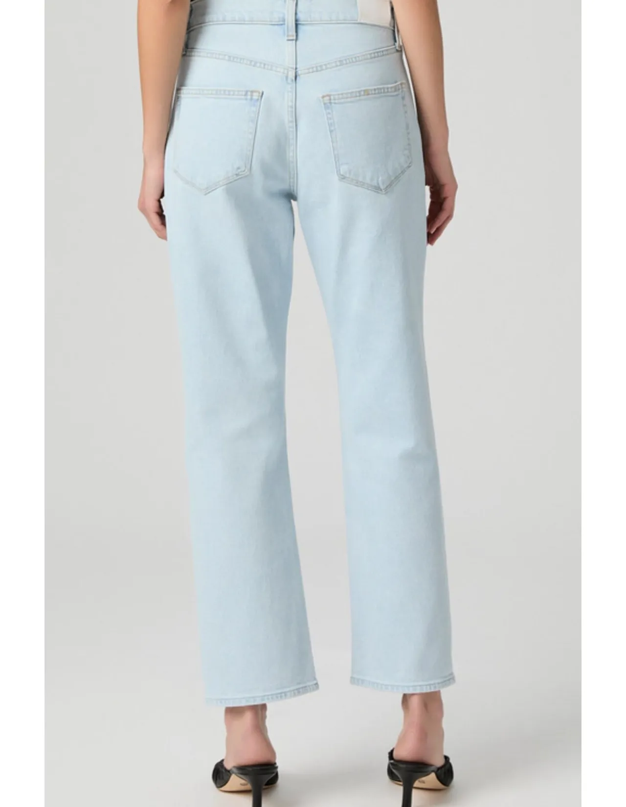 Morgan Ankle Mid Rise Straight Leg Jeans