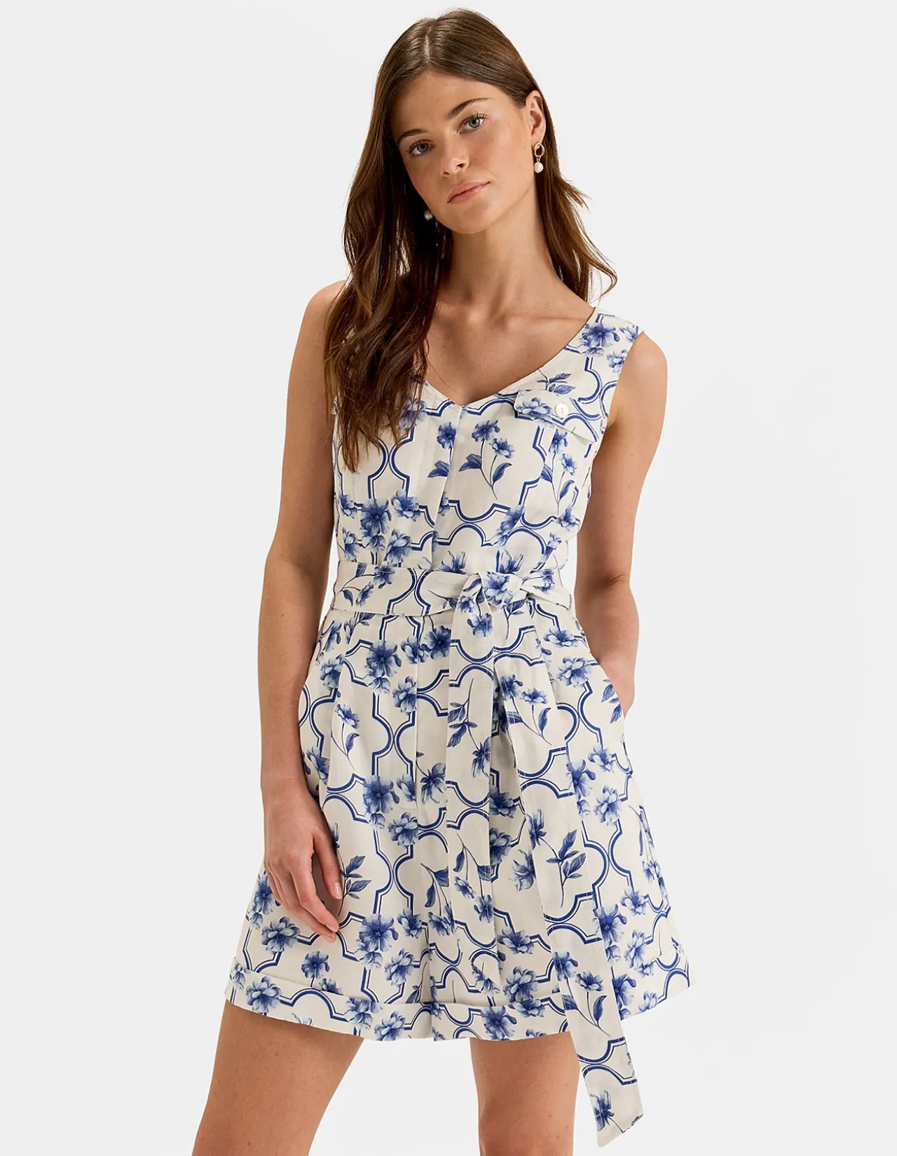 MOSAIC LINEN BLEND PLAYSUIT