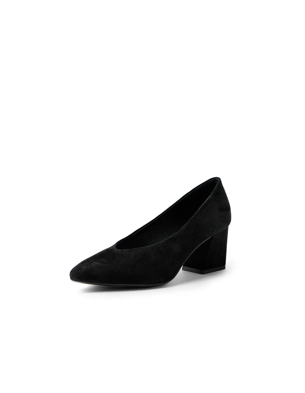 Mosko Suede Block Heel Pointed Pumps