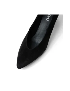 Mosko Suede Block Heel Pointed Pumps