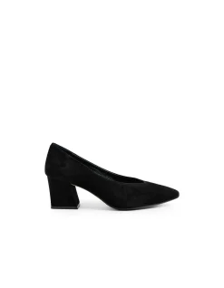 Mosko Suede Block Heel Pointed Pumps