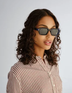 MOUNT LAWLEY BLUE RECTANGLE SUNGLASSES