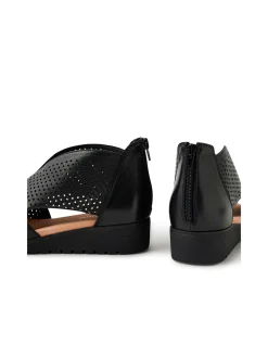 Mutan Laser Cut Low Wedge Sandals