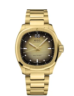 Mutifort TV Yellow Gold PVD Black Dial