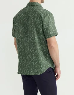 MUTLI LEAF SS LINEN SHIRT