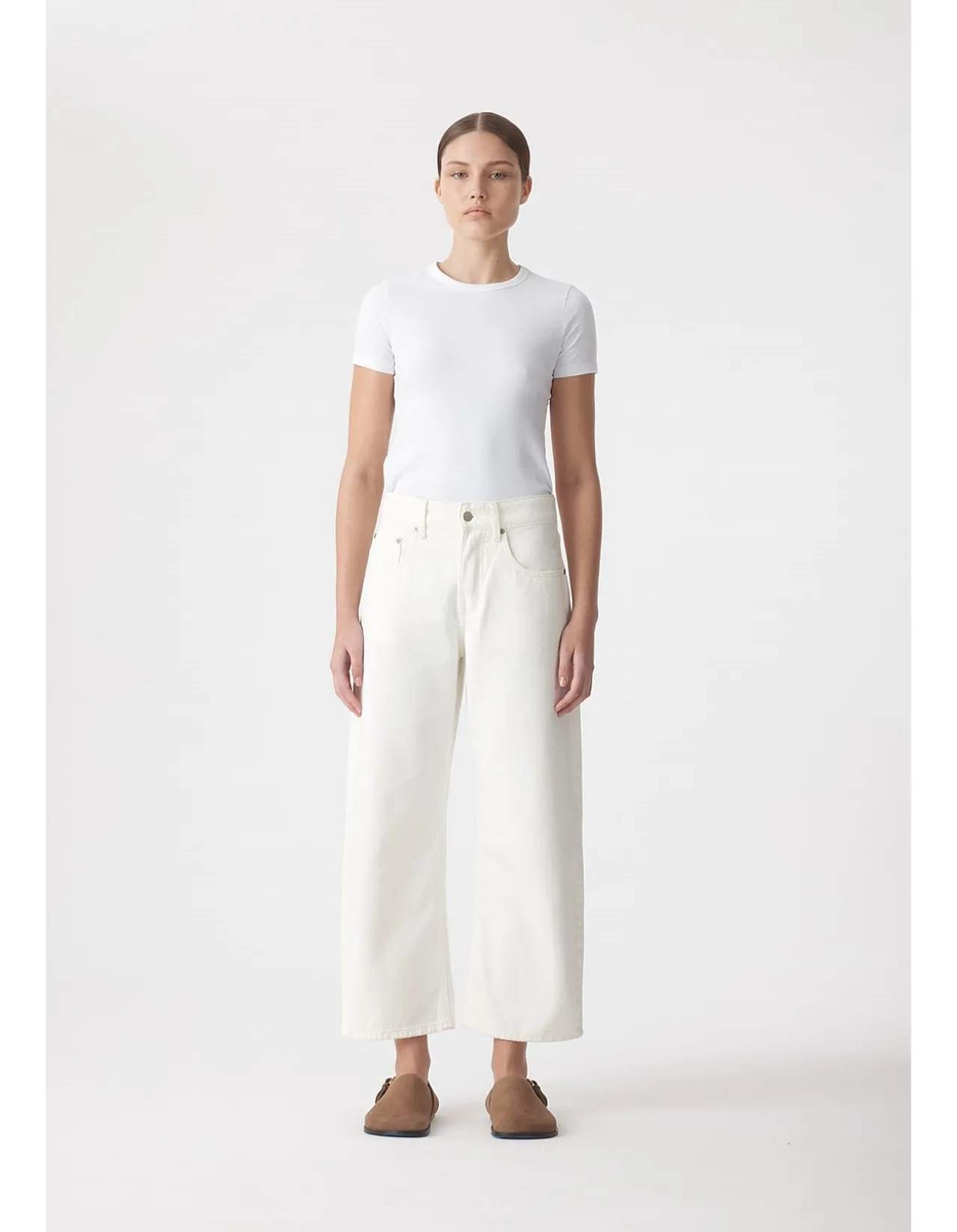 Nadia Mid Rise Wide Leg Barrel Jean