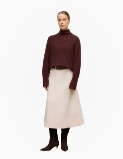 Natural Seed Denim Panelled Skirt