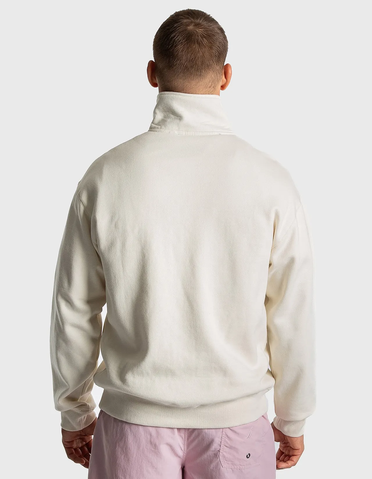 NAVIGATE RELAXED FIT 1/4 ZIP COTTON FLEECE SWEATER