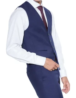 Navy Vest Wool Twill Waistcoat