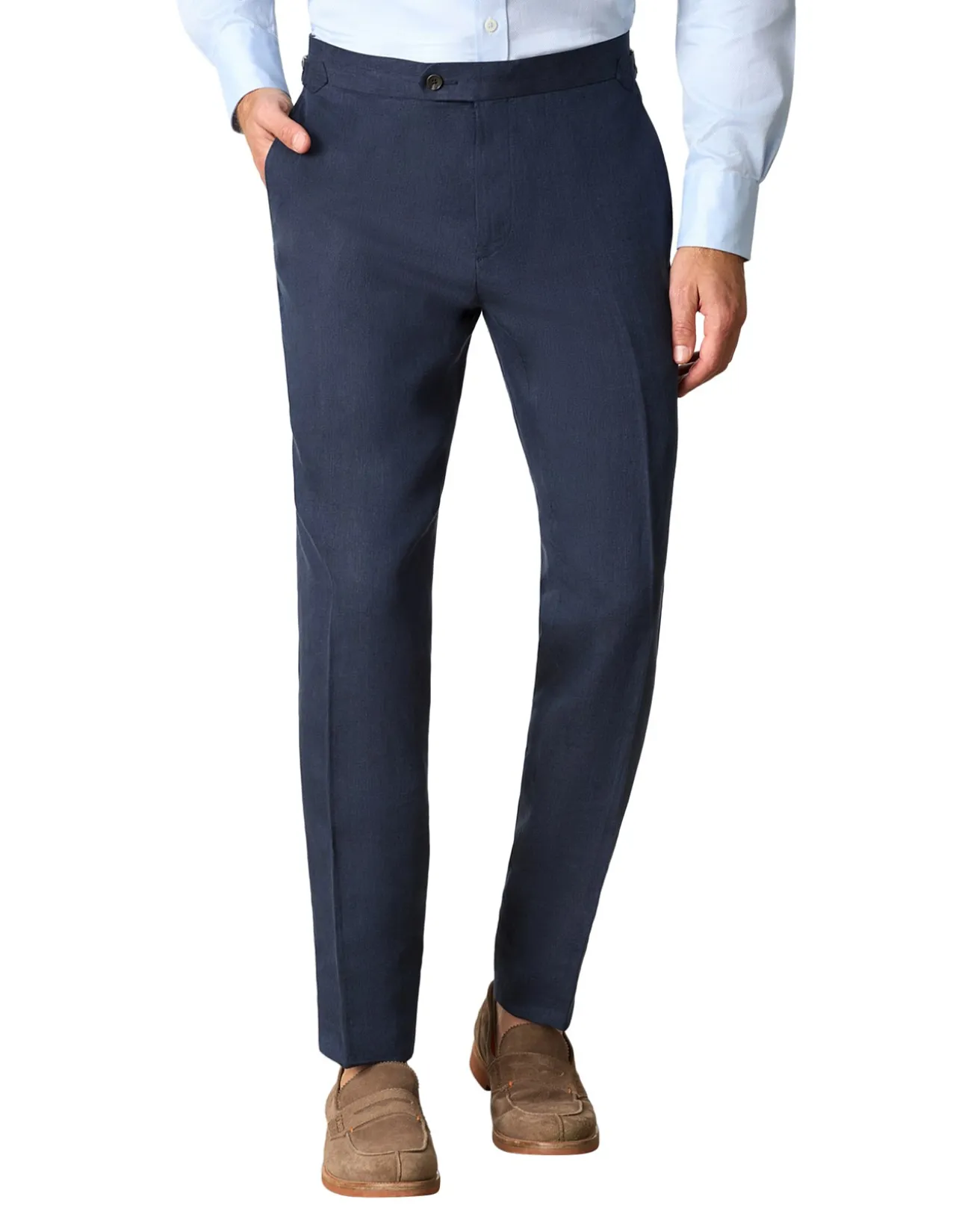 Nebrodi Trouser Slim Fit Linen Navy