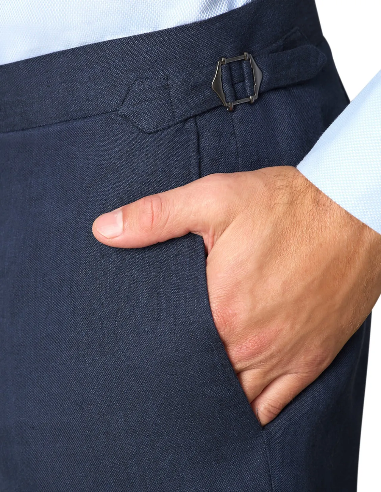 Nebrodi Trouser Slim Fit Linen Navy