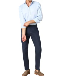 Nebrodi Trouser Slim Fit Linen Navy