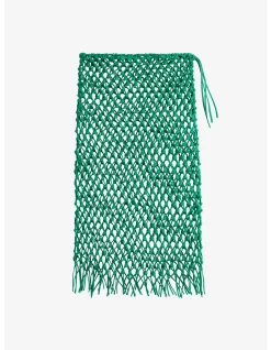 NELAYA MACRAME LEATHER MIDI SKIRT