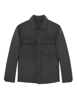 Net Wool Twin Pocket Button Overshirt