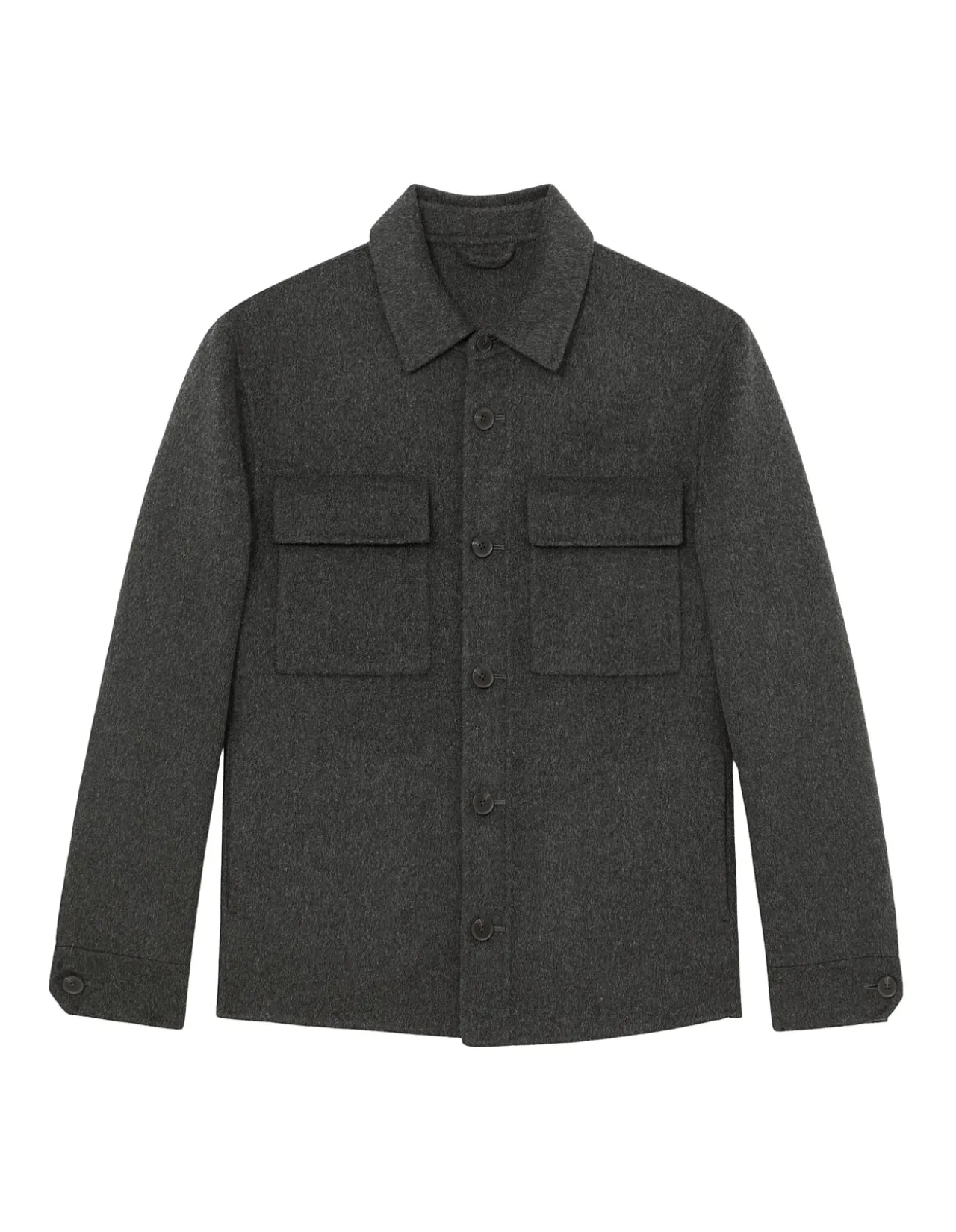 Net Wool Twin Pocket Button Overshirt