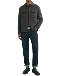 Net Wool Twin Pocket Button Overshirt