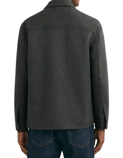 Net Wool Twin Pocket Button Overshirt