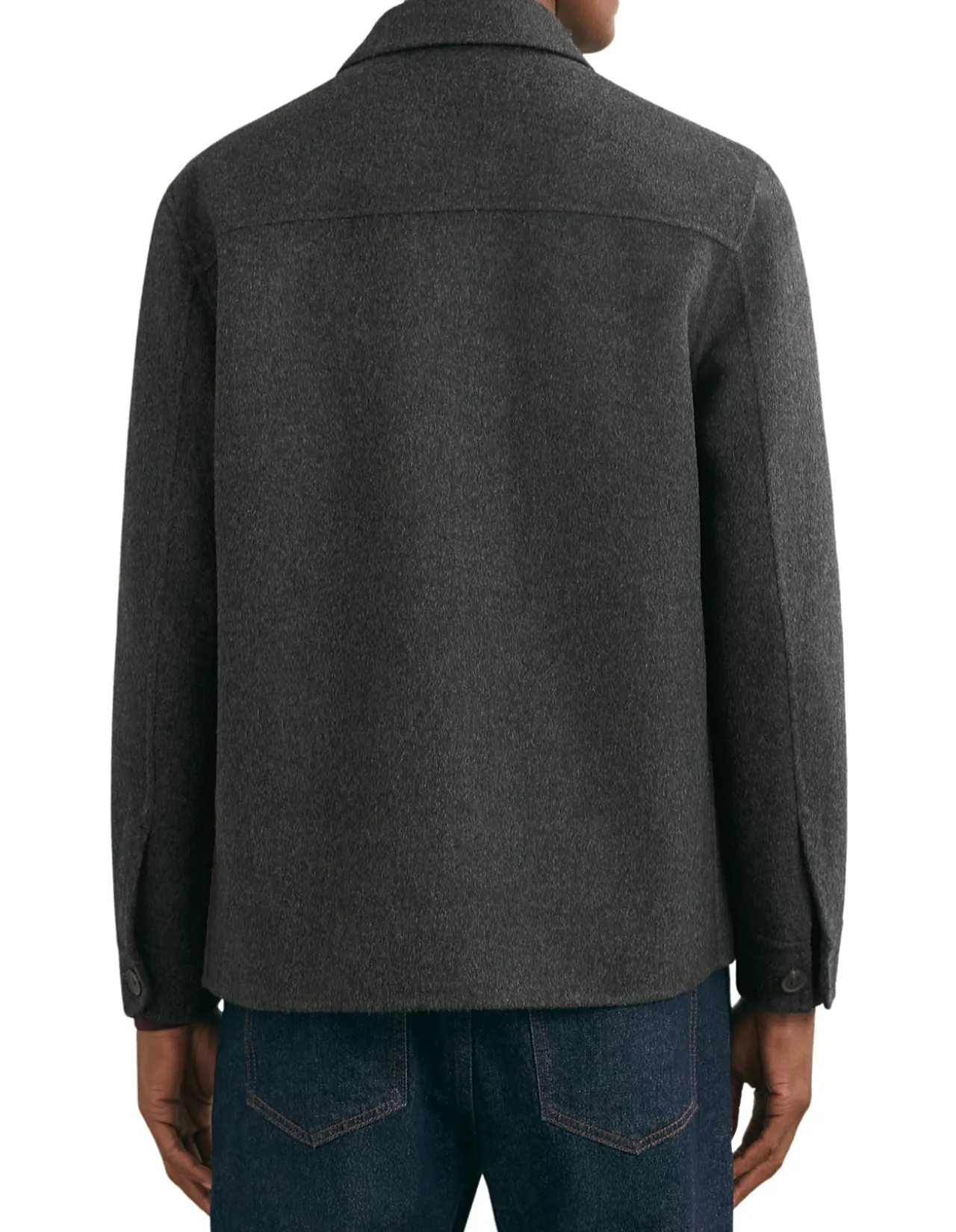Net Wool Twin Pocket Button Overshirt