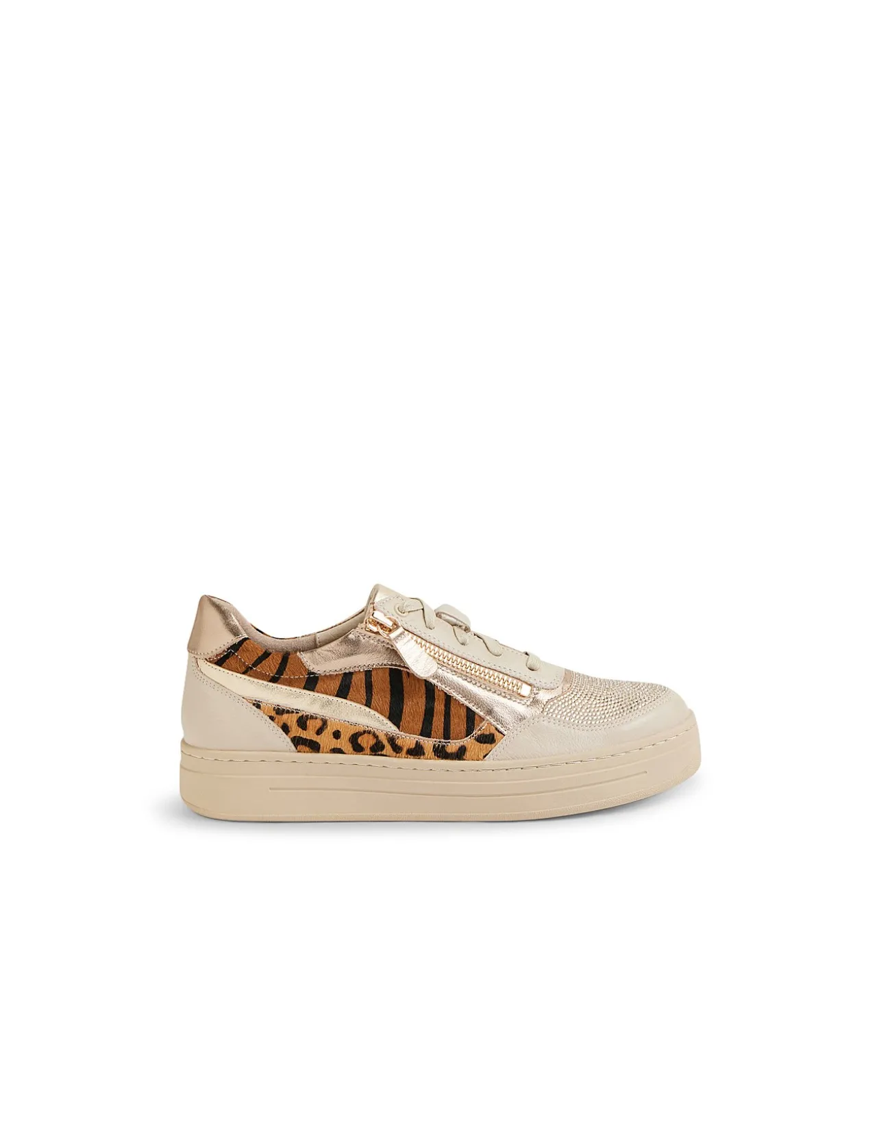 Nevyle Animal Panel Zip Detail Sneakers