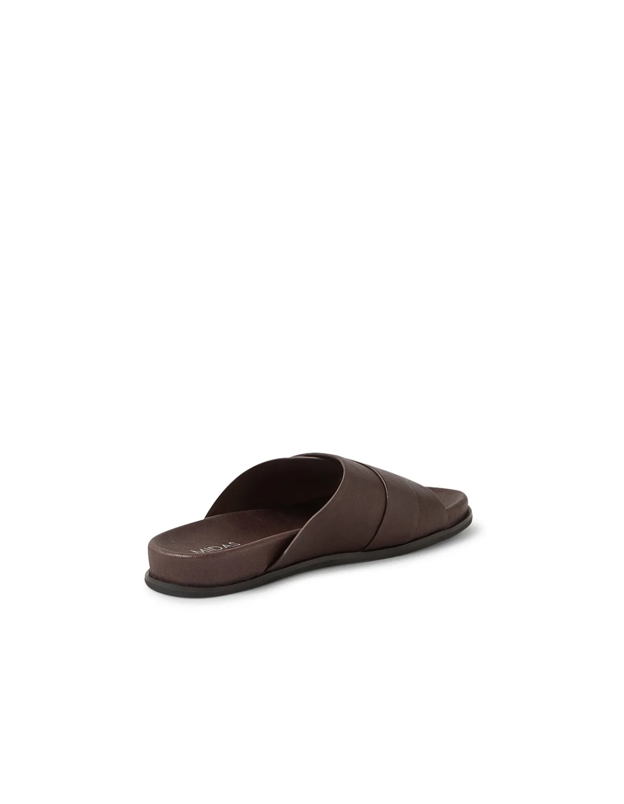 Newka Gold Buckle Leather Slide Sandals
