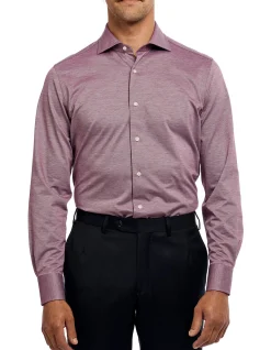 NIGEL - BURGUNDY BUSINESS SHIRT